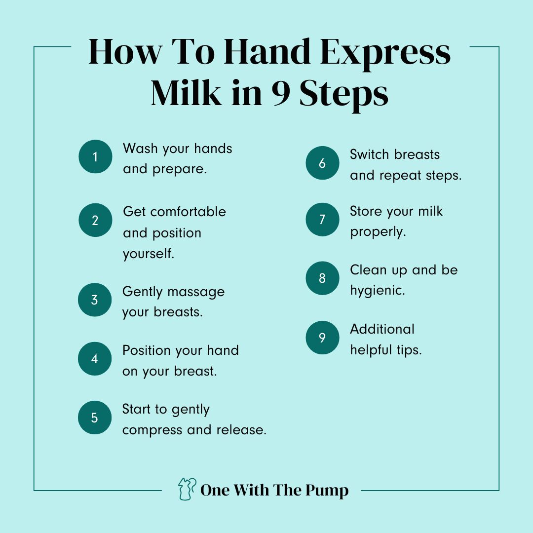 how to hand express milk in nine steps